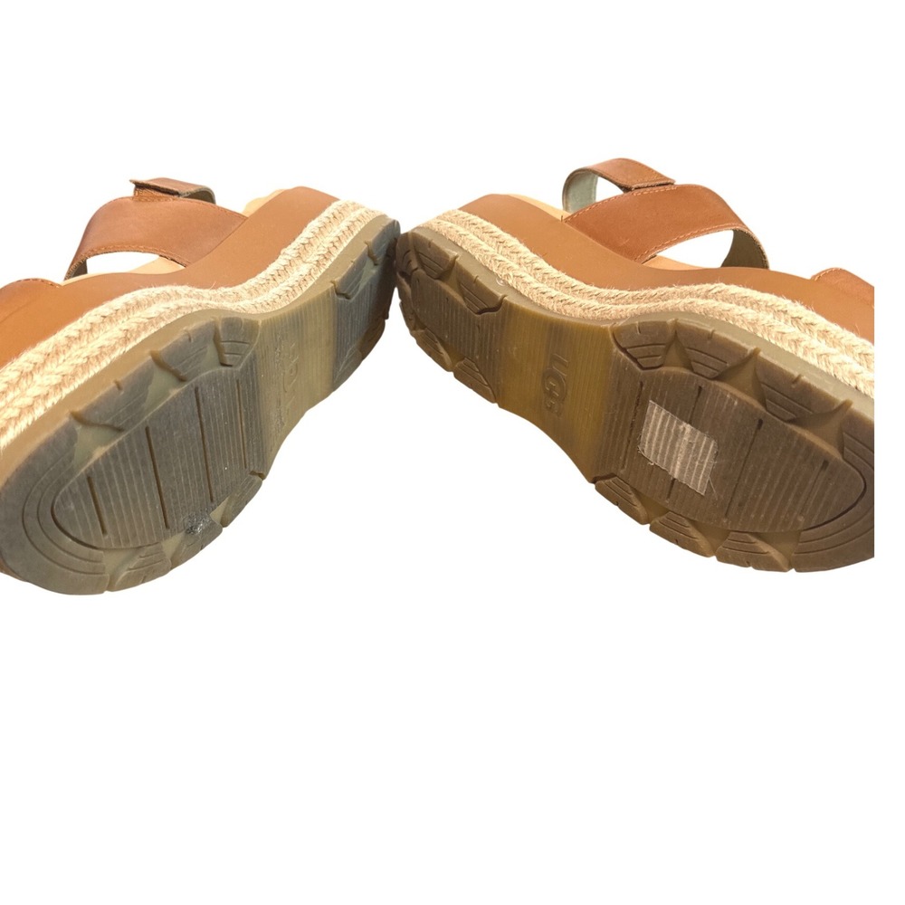 UGG W April Platform Espadrille Leather Sandals Tan Women's Size 8 Coastal - Picture 5 of 6
